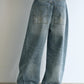 100% cotton vintage wash banana cut jeans | 3 color