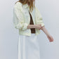 Cotton blend cropped elastic waist shirt jacket | 3 color