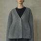 100% wool silhouetted V neck jacket with a scarf | 5 color
