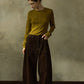 Cotton scimitar silhouette curve corduroy pants | 2 color