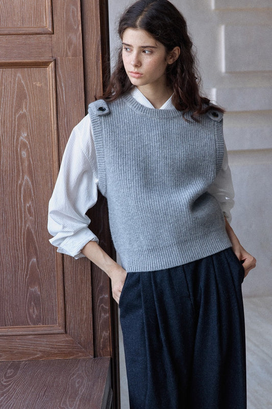 100% wool shoulder straps vest | 3 color