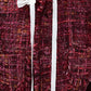 Wool blend cherry-red waisted tweed jacket