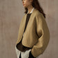 Wool-alpaca structured fit cropped jacket | 4 color