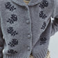 100% sheep wool hand-beaded rose cardigan | 3 color
