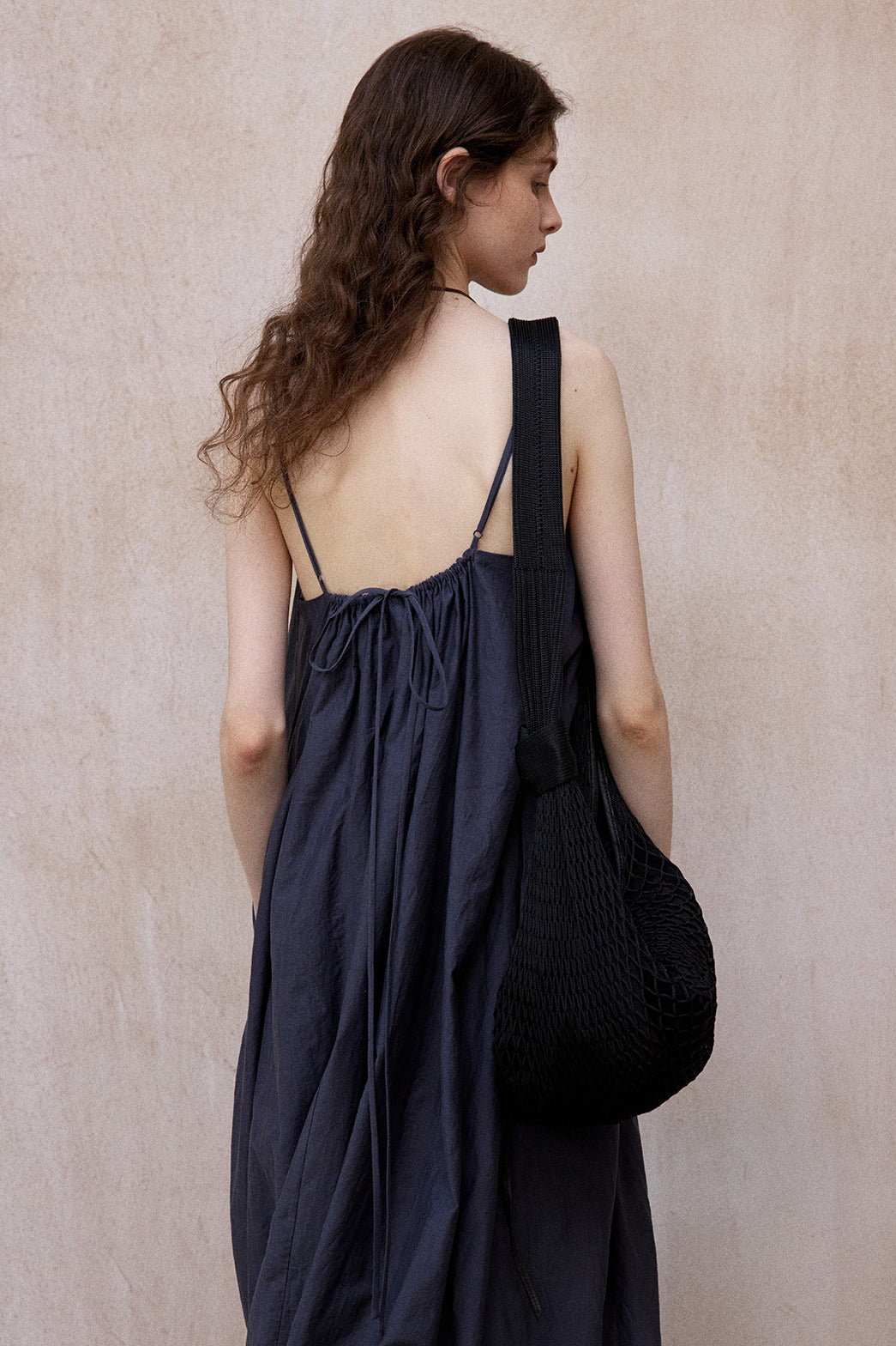 Cotton blend peplum shape strap dress | 3 color