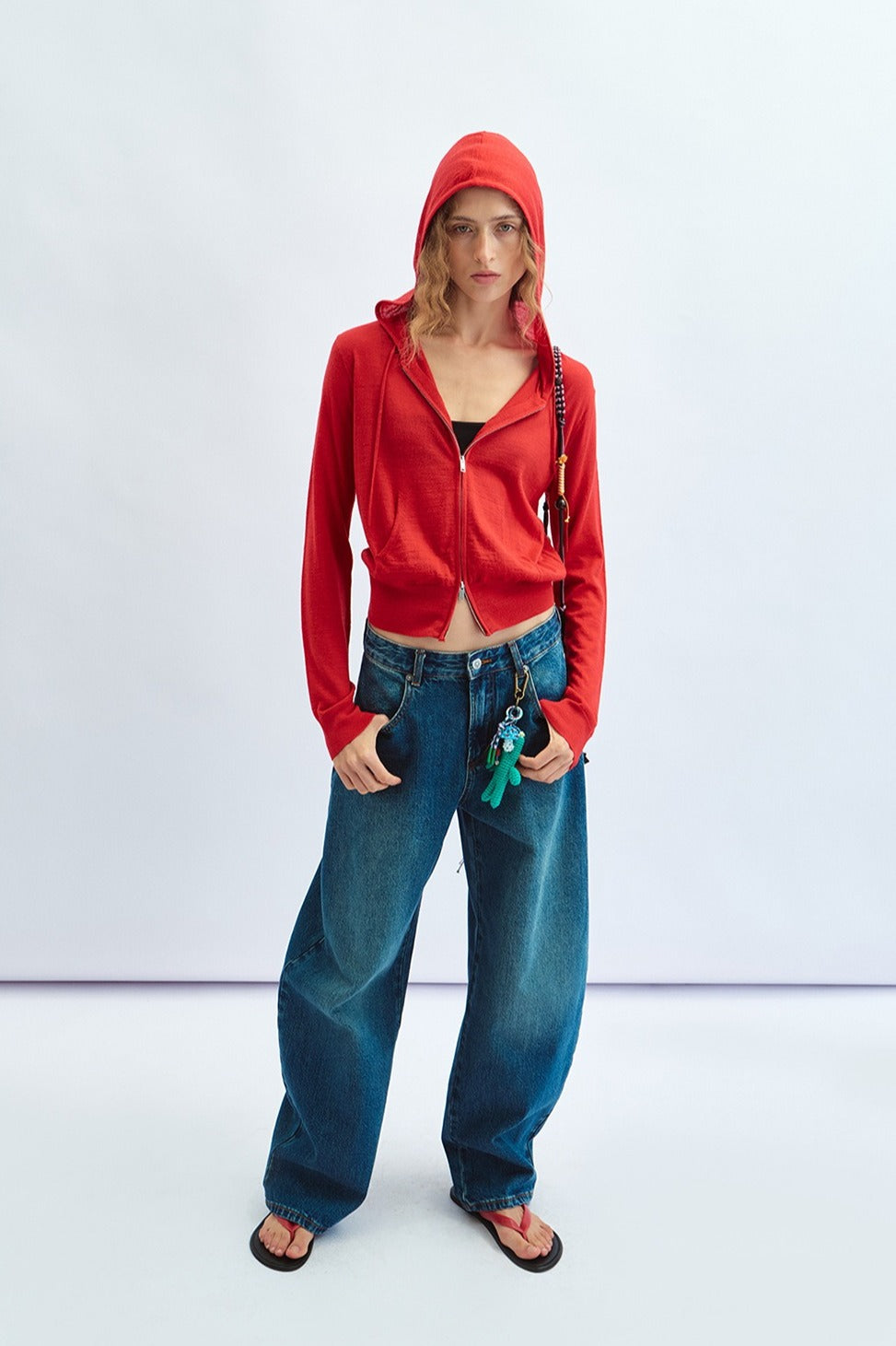 100% cotton curved-leg jeans | 4 color