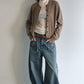 100% washed cotton curved silhouette jeans | 3 color