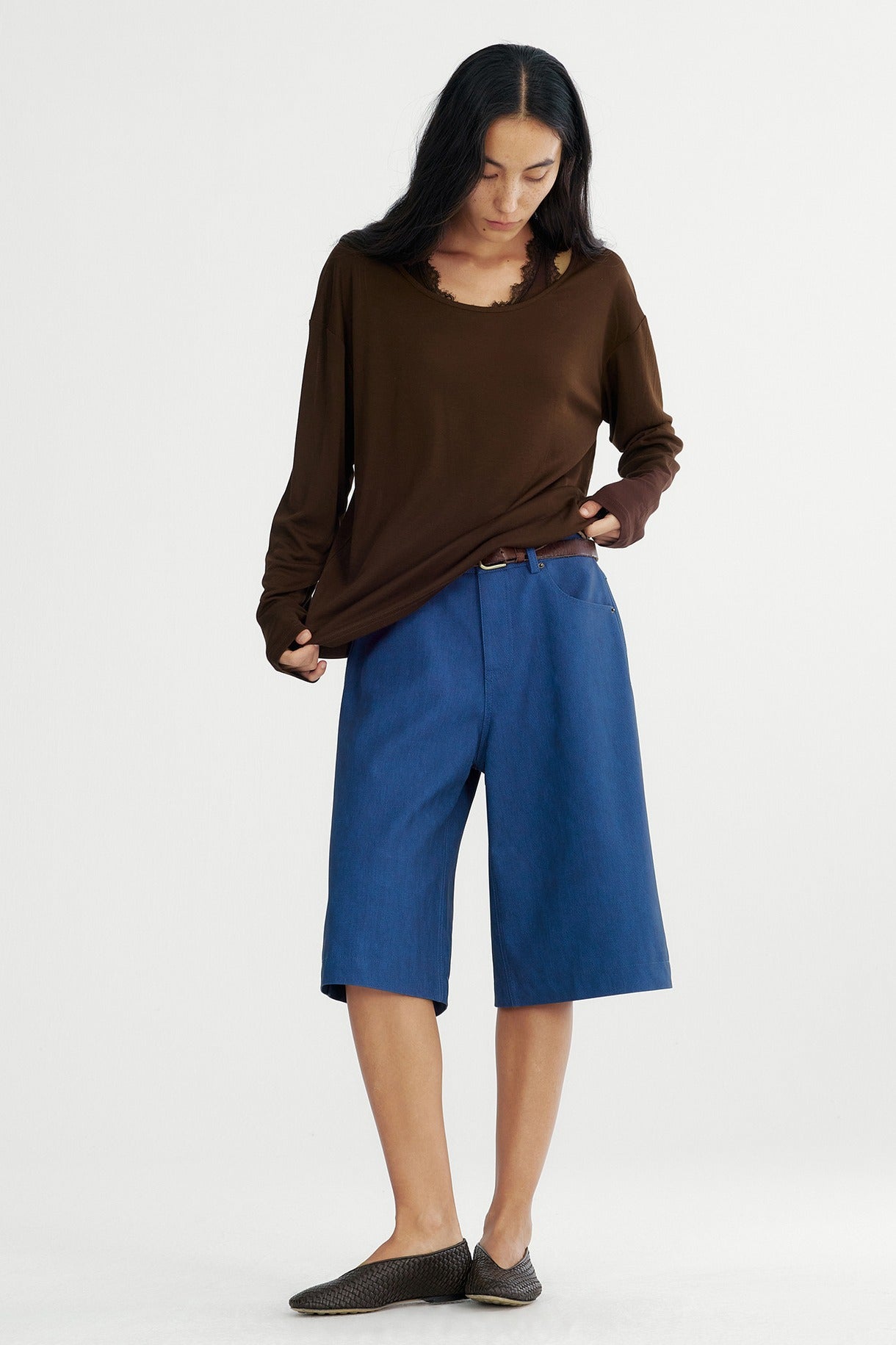 High elastic modal blend relaxed fit sling and t-shirt set | 3 color