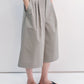 Cotton blend relaxed fit 7/8 pants | 4 color