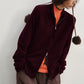 Wool blend slouchy fit dual-zip cardigan | 8 color