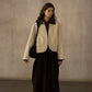 Wool-alpaca structured fit cropped jacket | 4 color