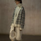 Wool blend loose-fit jacquard cardigan | 2 color