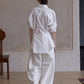 100% cotton gathered waist chic shirt | 3 color
