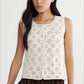 Cotton blend Hand-crocheted lace panels vest | 2 color