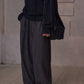 Wool blend check pattern loose structure pants | 2 color