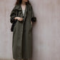 Cotton relaxed-fit batwing sleeves trench coat | 2 color