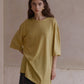 Relaxed-fit back split loose T-shirt | 5 color