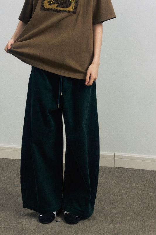 100% cotton wide-leg scythe-shape corduroy pants | 5 color