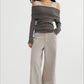 Cotton blend straight leg corduroy versatile pants | 2 color