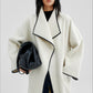 Wool-cashmere-silk large lapel overcoat