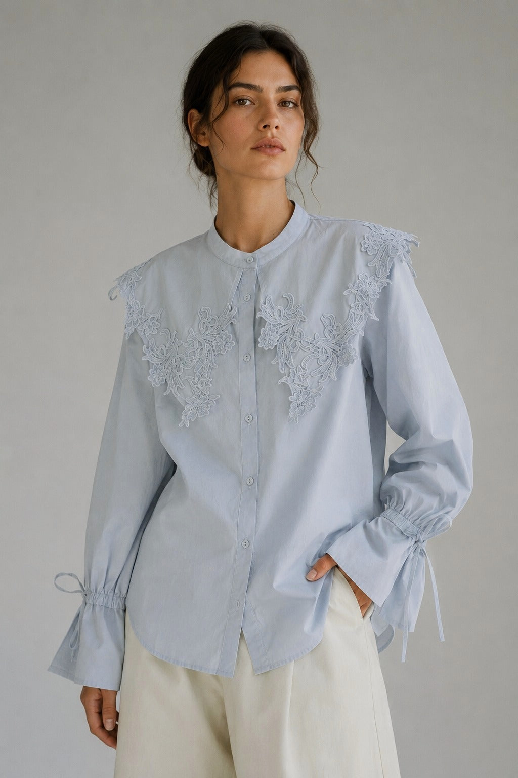 100% cotton Peter Pan collar blouse | 2 color