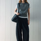 Cotton blend clean-fit silhouetted casual pants | 3 color