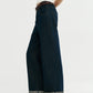 Cotton blend straight leg folded cuff jeans