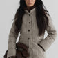 Wool blend fabric with duck down quilted down jacket | 2 color