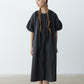 100% cotton bubble sleeves relaxed-fit dress | 4 color