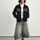 Wool jacquard pattern peter pan collar cardigan | 2 color
