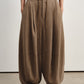 Silhouetted tapered slits hem wide-leg pants | 4 color