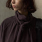 Cotton blend A-line removable scarf-collar shirt | 3 color