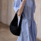 Cotton blend textured fabric peplum sleeves dress | 4 color