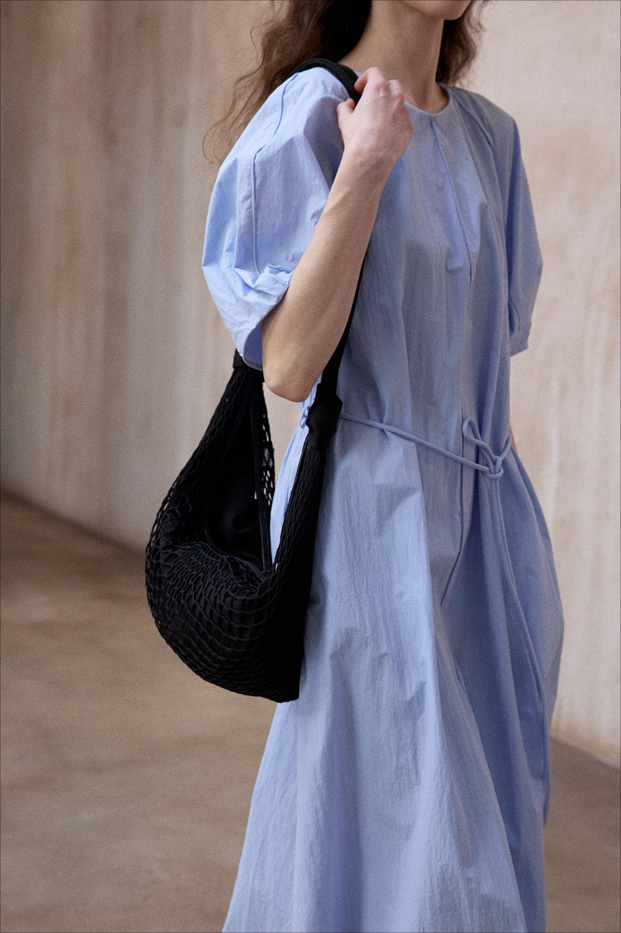 Cotton blend textured fabric peplum sleeves dress | 4 color