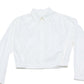 Cotton blend cropped elastic waist shirt jacket | 3 color