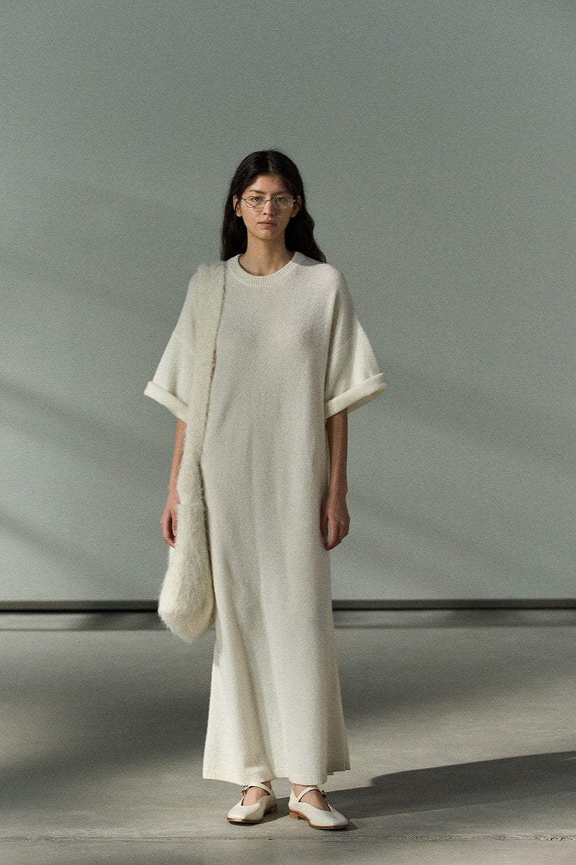 Ultra-relaxed oversized wool-yark dress | 4 color