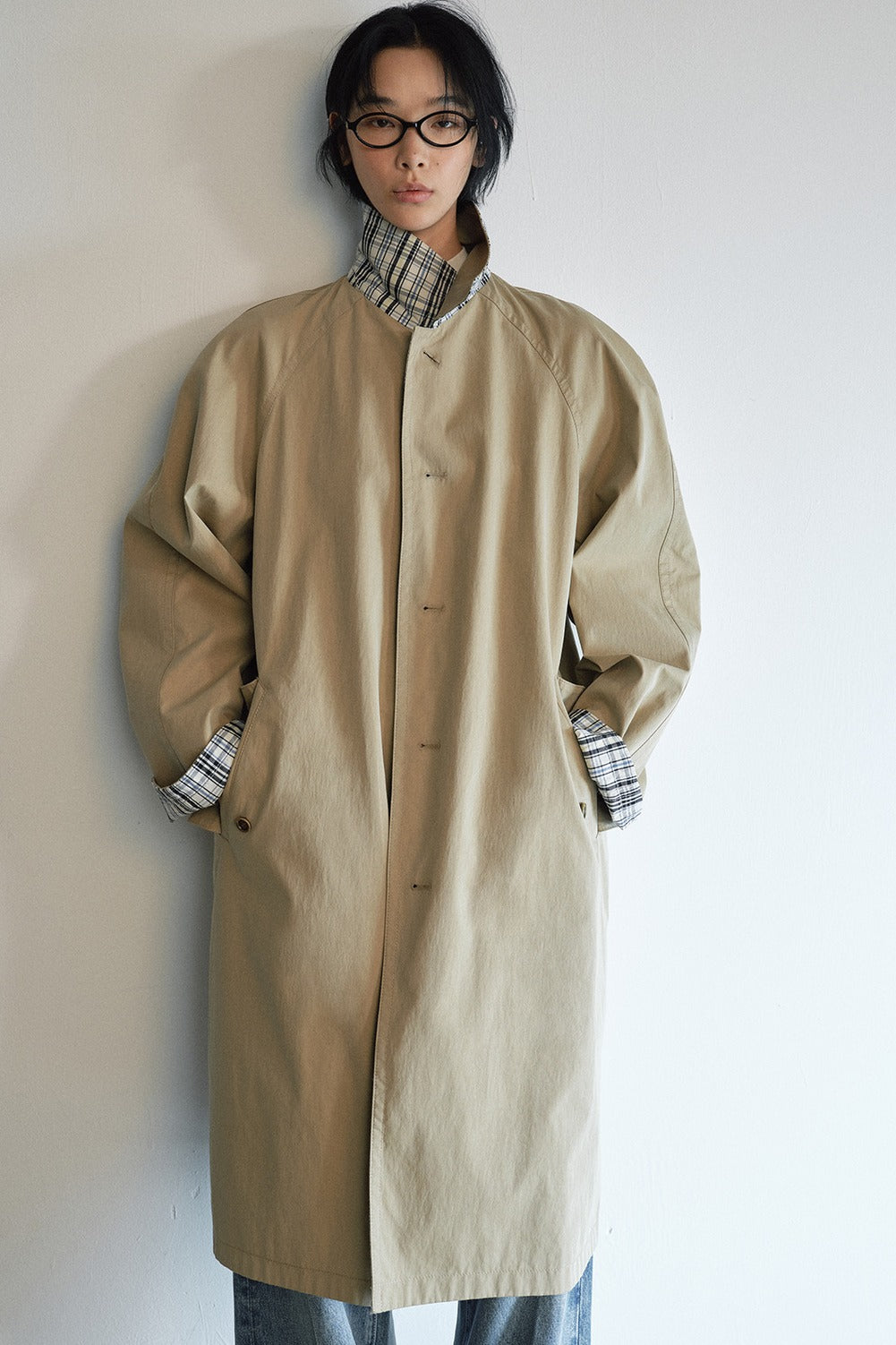 Gabardina reversible de mezcla de algodón | 2 colores