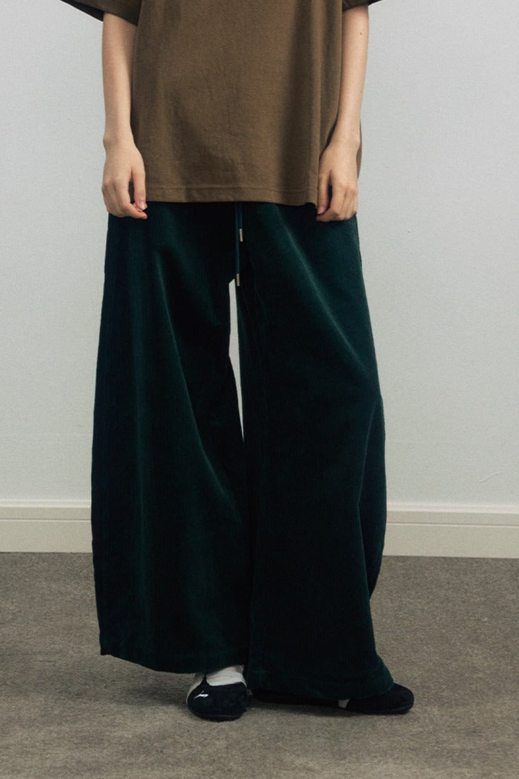 100% cotton wide-leg scythe-shape corduroy pants | 5 color