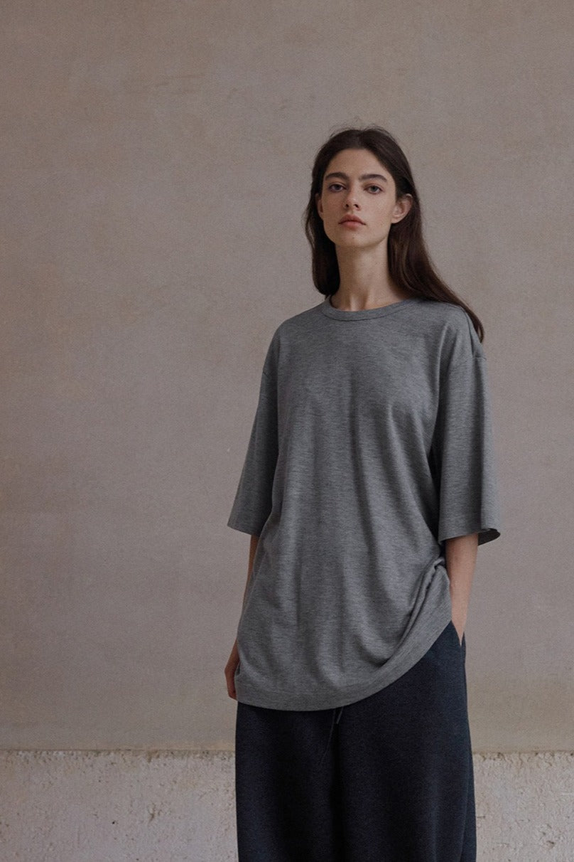 Relaxed-fit back split loose T-shirt | 5 color