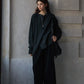 Wool blend wide-leg curved cropped pants | 3 color