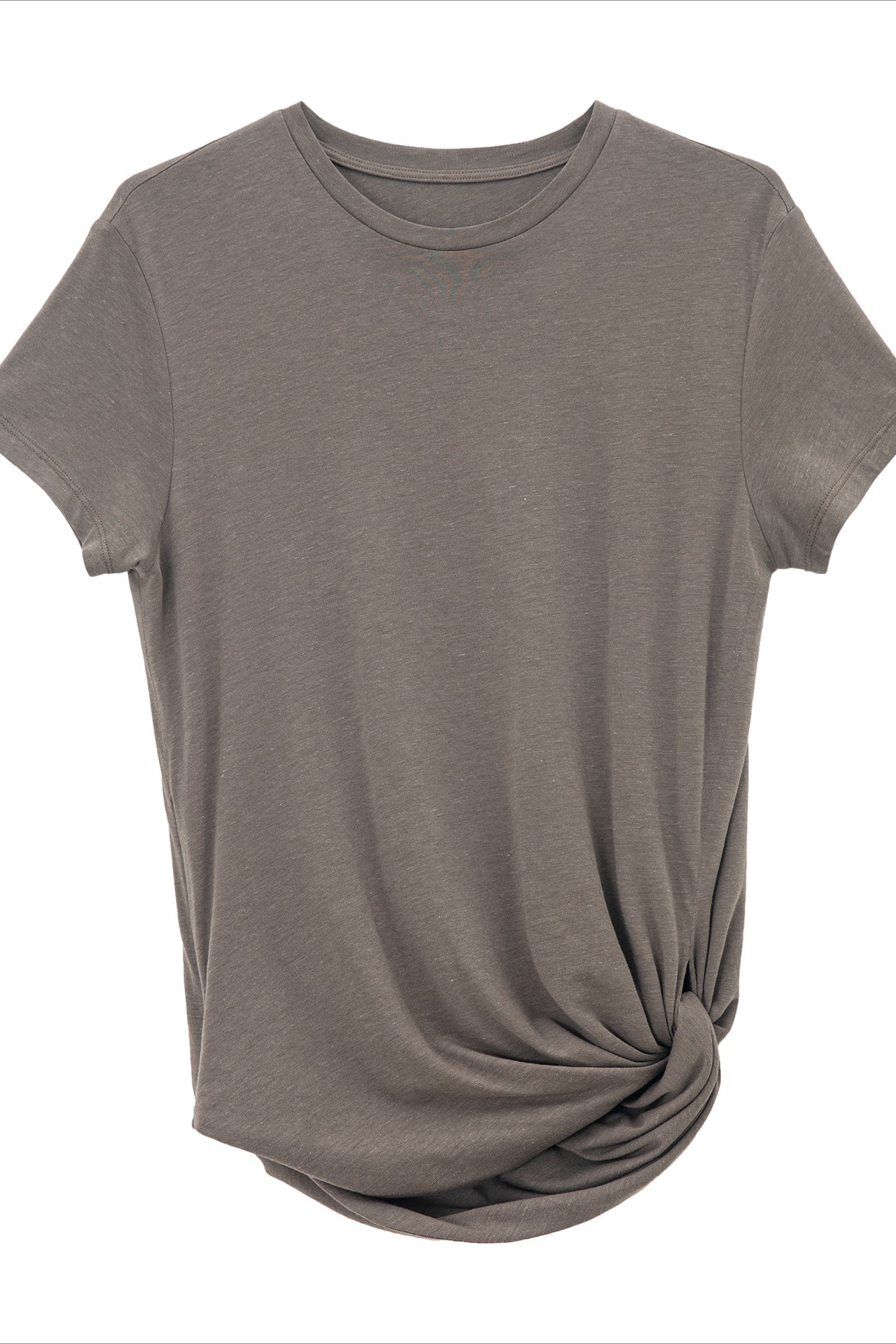 Cotton blend twisted edge T-shirt | 4 color