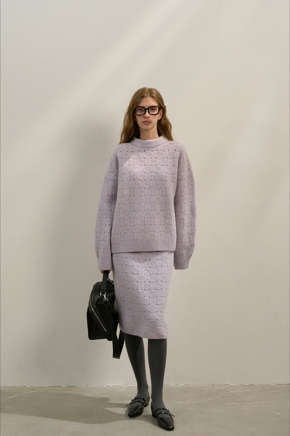 Wool riched openwork knit pattern loose sweater | 4 color