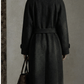 Classic 100% wool double-faced waist-cinched coat | 2 color
