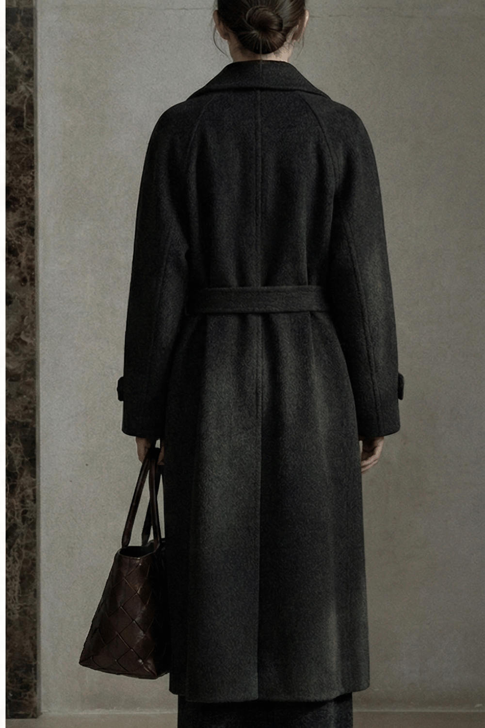 Classic 100% wool double-faced waist-cinched coat | 2 color