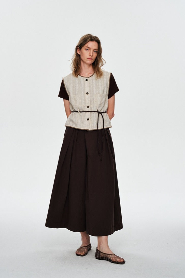 Culottes de corte A de algodón y lino | 5 colores