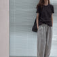 Cotton blend cocoon shape lace waist loose pants | 5 color