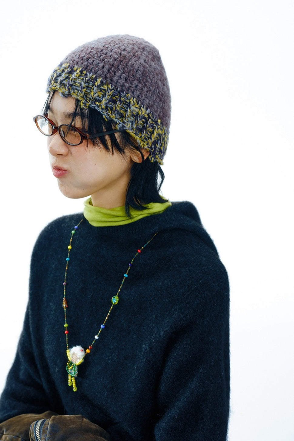 Hand-crocheted plush pendant necklace | 2 color