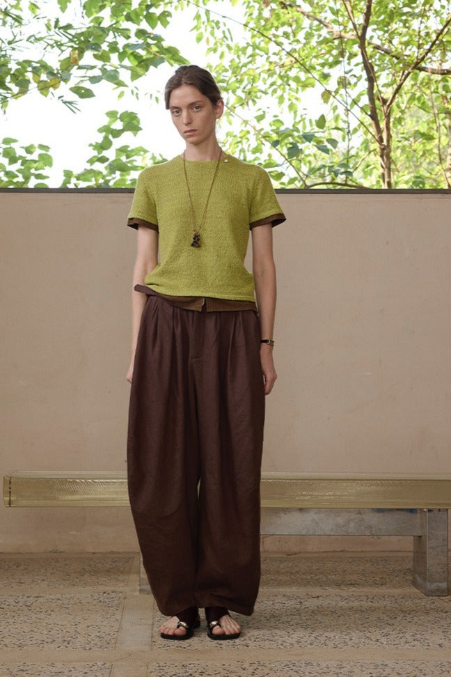 Pantalones holgados de corte capullo con cinturón | 2 colores