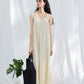 Cotton blend twisted ribbon backless dress | 3 color