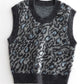 Alpaca blend retro leopard vest | 2 color